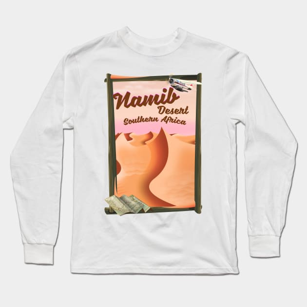 Namib desert Southern Africa travel poster Long Sleeve T-Shirt by nickemporium1